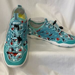 Vivay ~ Quick Drying Water Shoes Size 11/Large ~ Blue Paint Splatter Design